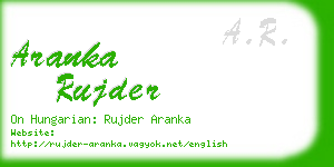 aranka rujder business card